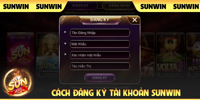 Cách đăng ký tài khoản Sunwin